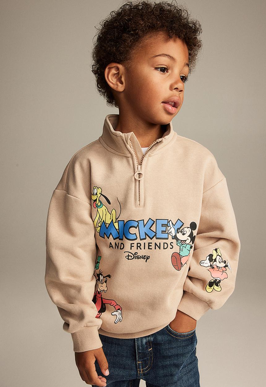 H&M - Printed zip-top sweatshirt - beige disney 