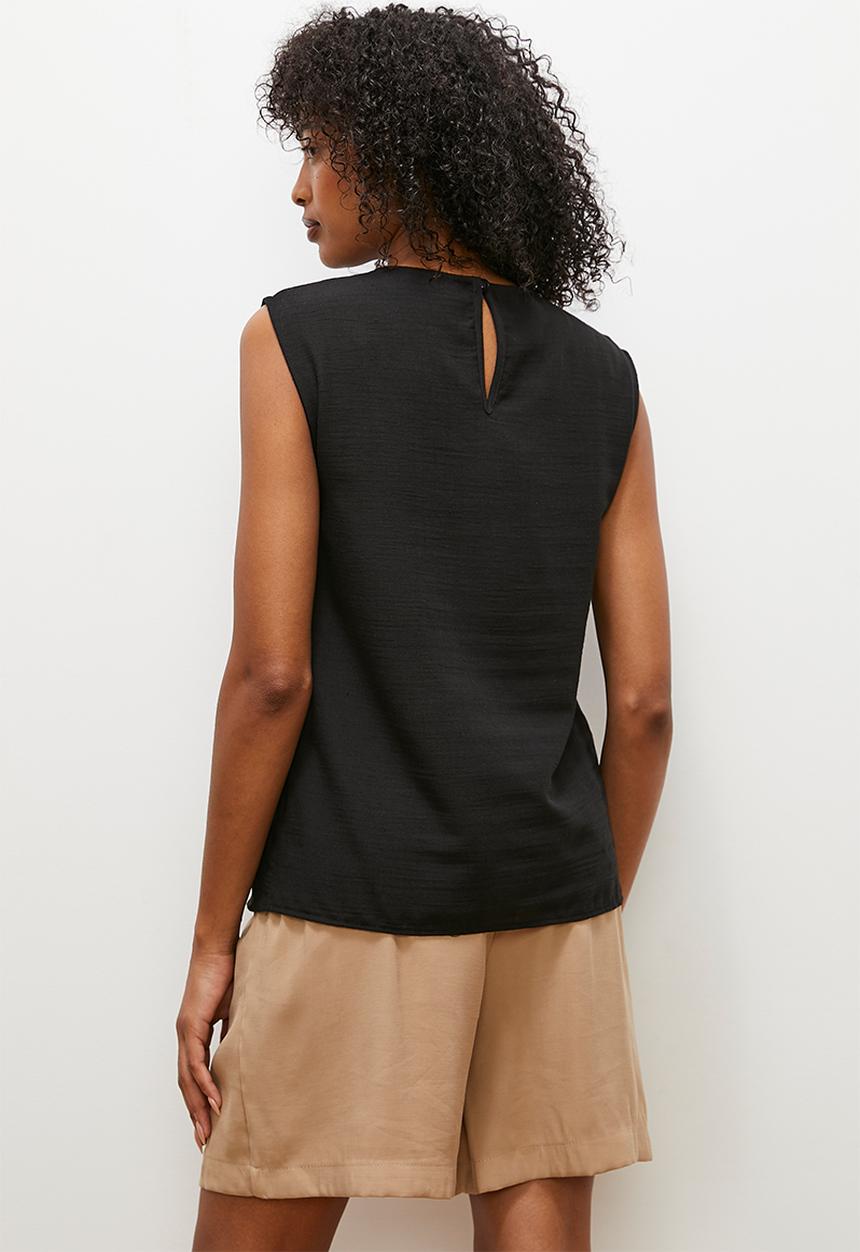 edit - Basic woven shell - black