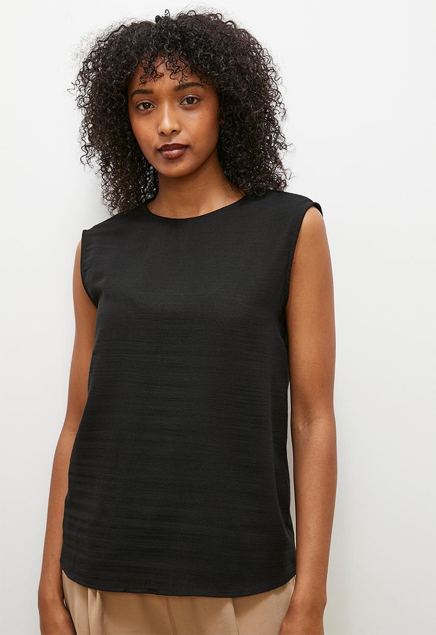 edit - Basic woven shell - black