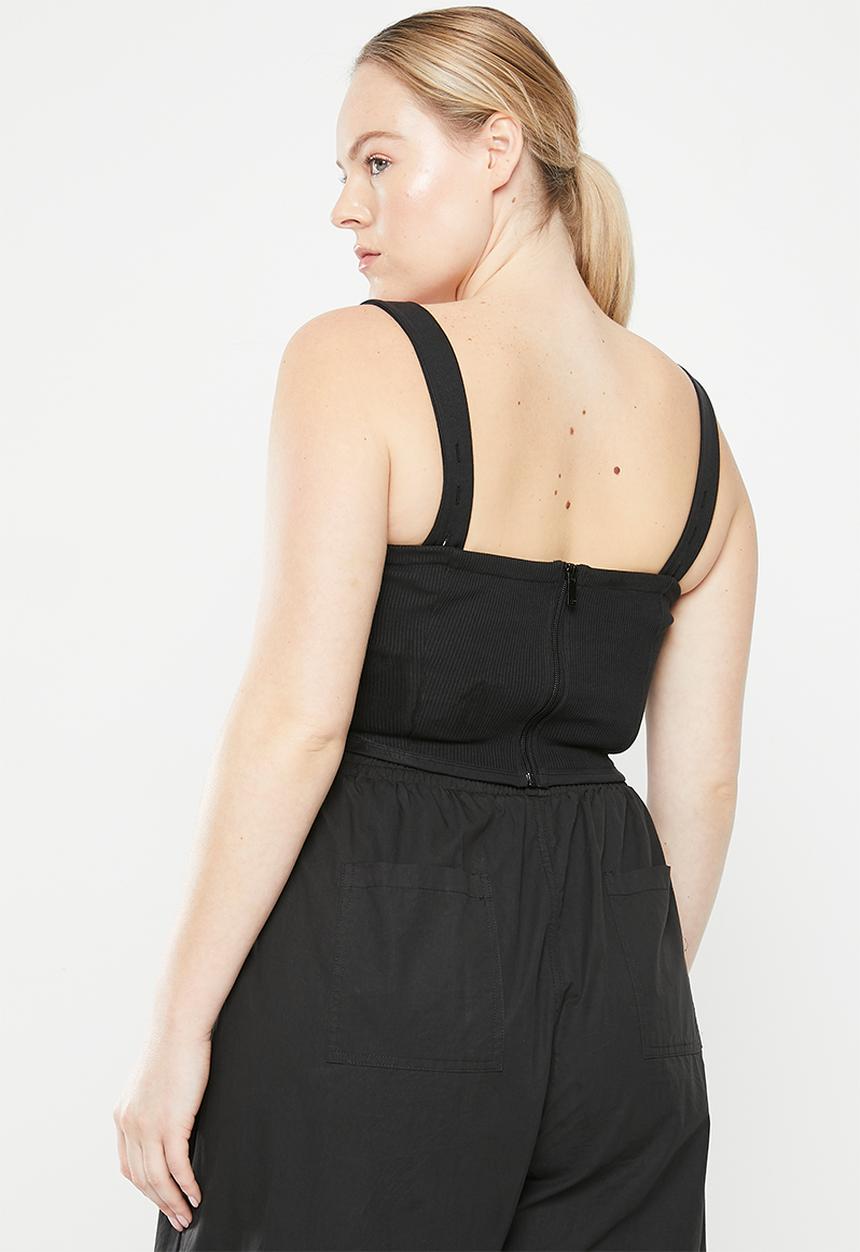 adidas Originals - Plus rib corset tank - black