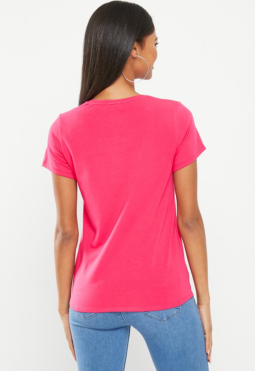 SISSY BOY - Mide: regular fit bling logo top - cerise