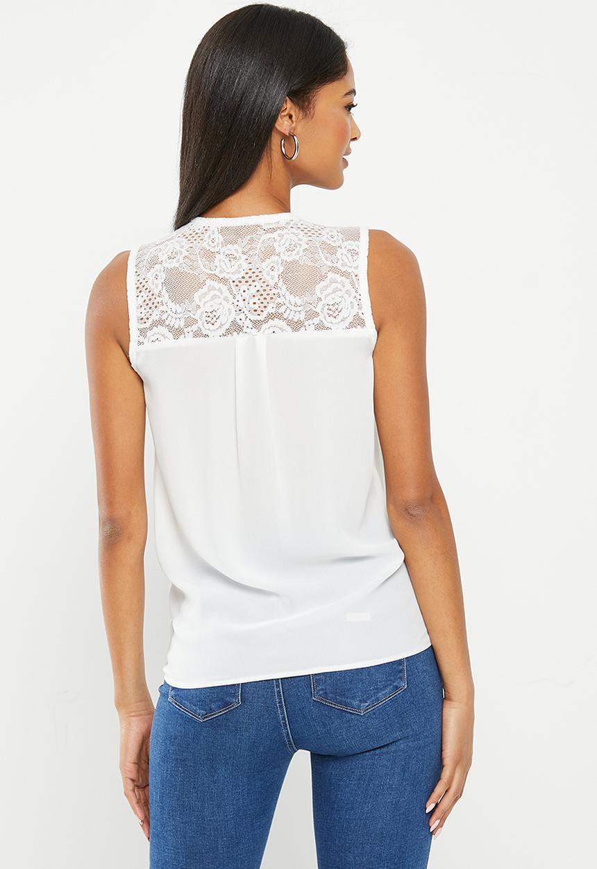 SISSY BOY - Wrapped Up: sleeveless wrap blouse - off white