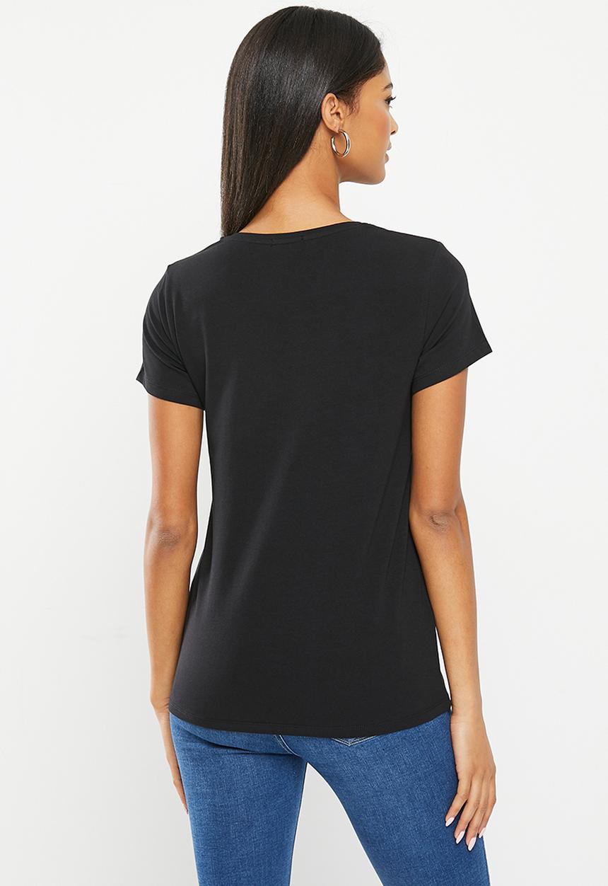 SISSY BOY - Zohar: regular fit bling logo top - black