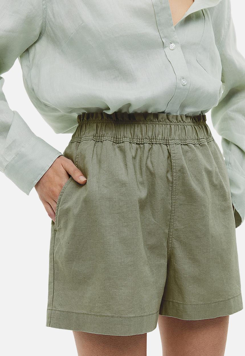 H&M - Linen shorts - light khaki green