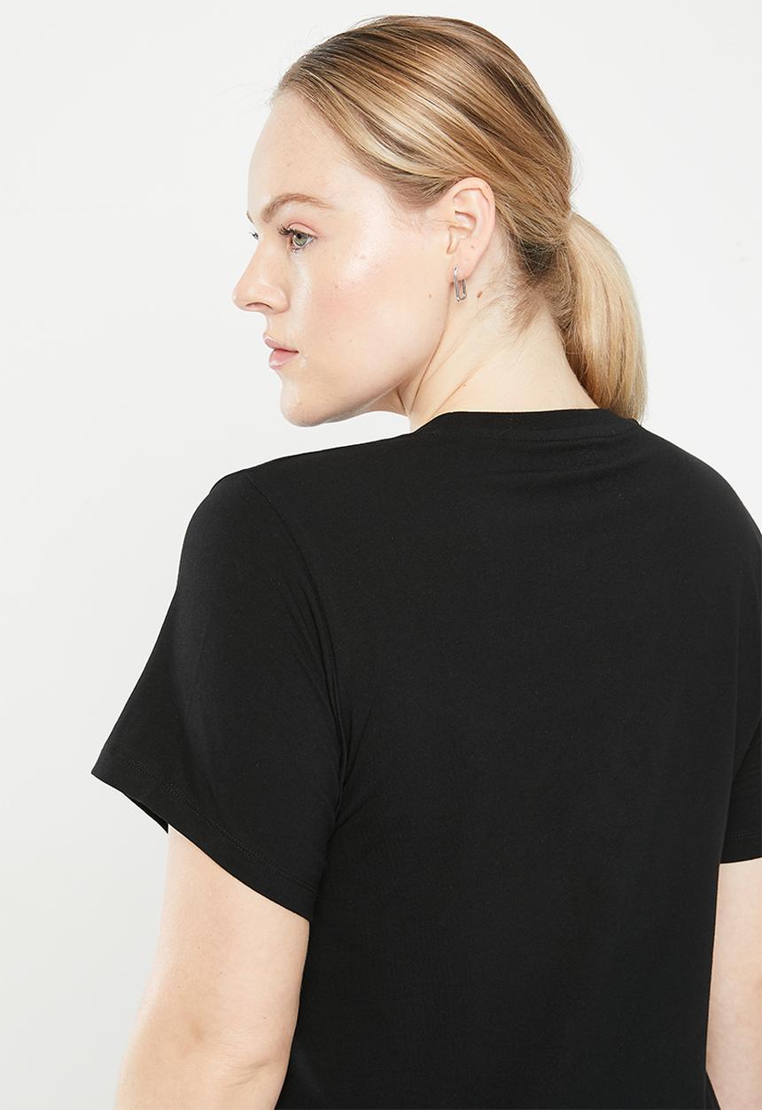 POLO - Plus zoe beaded embroidered tee - black