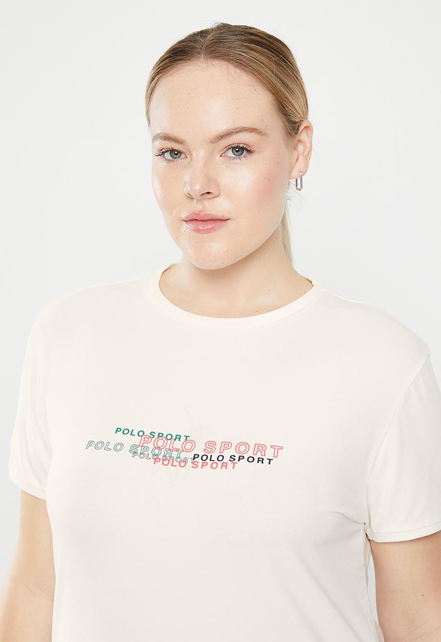 POLO - Plus roxanne printed tee - ecru