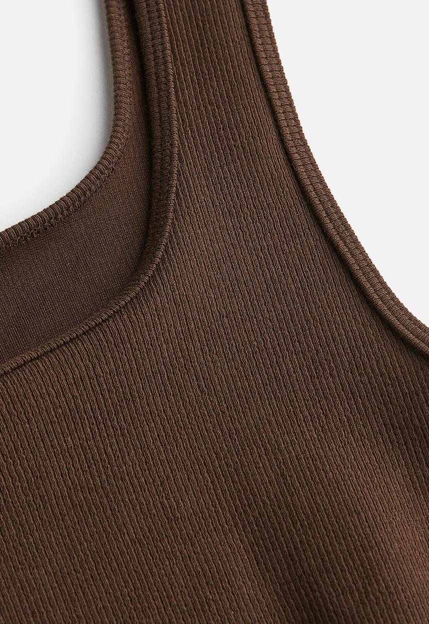 H&M - Cropped vest top - dark brown