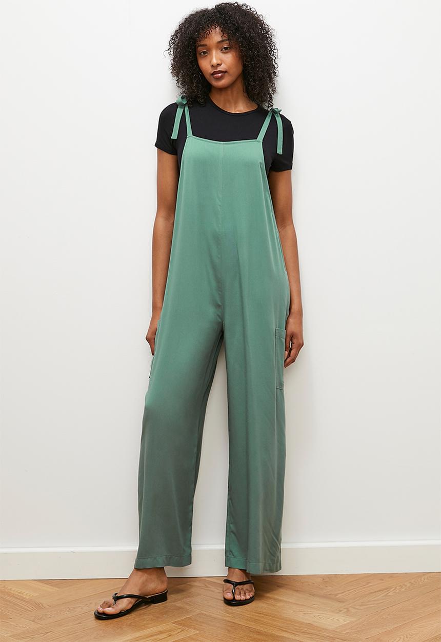 edit - Twill relaxed tapered dungaree - olive