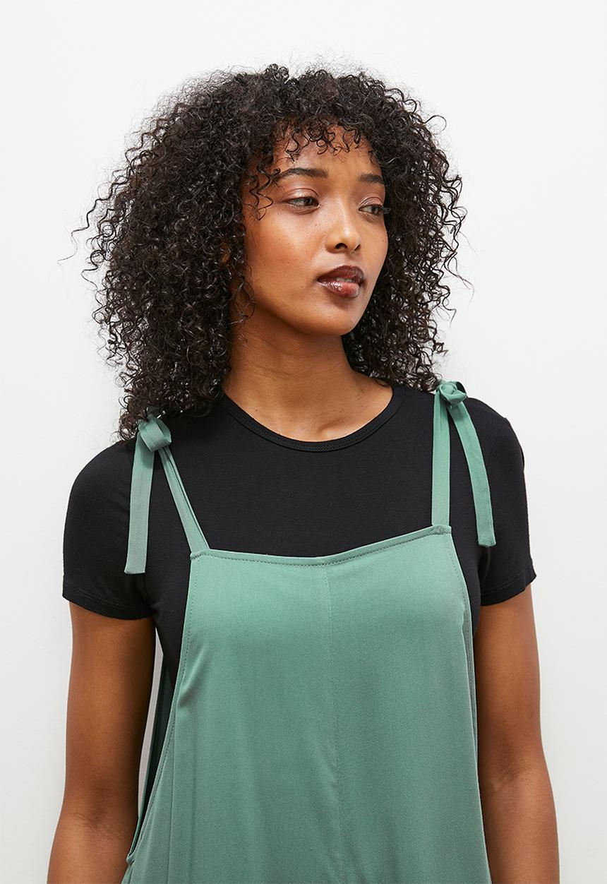edit - Twill relaxed tapered dungaree - olive