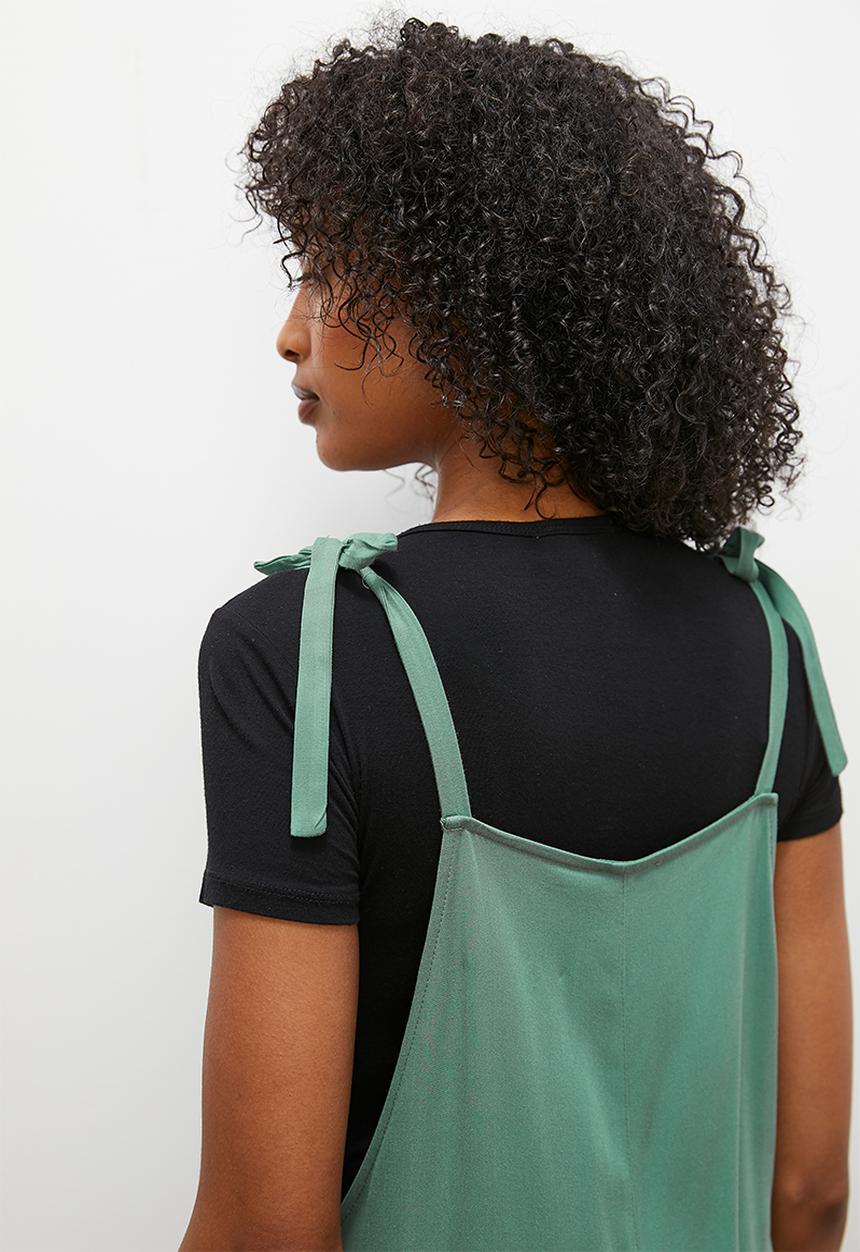 edit - Twill relaxed tapered dungaree - olive