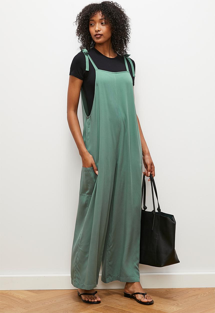 edit - Twill relaxed tapered dungaree - olive