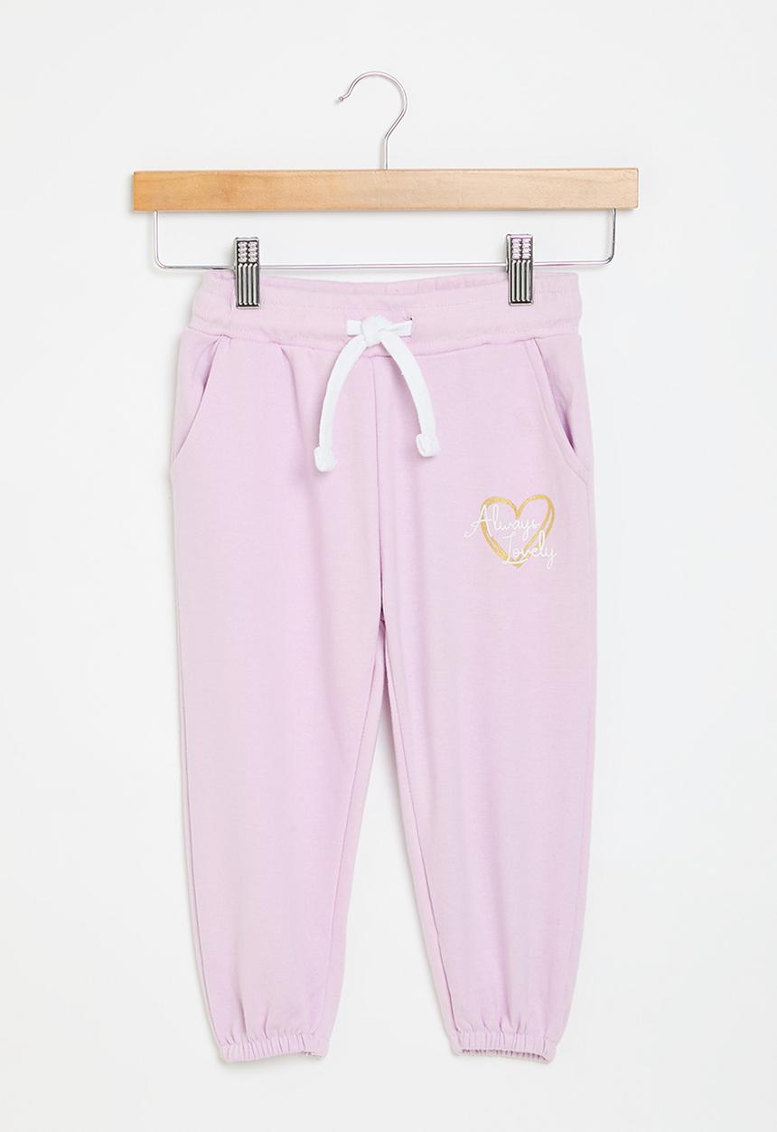 MINOTI - Girls basic flecee jogpant - lilac