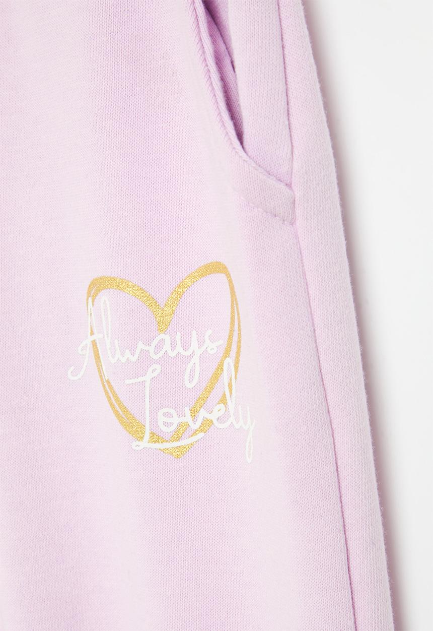 MINOTI - Girls basic flecee jogpant - lilac