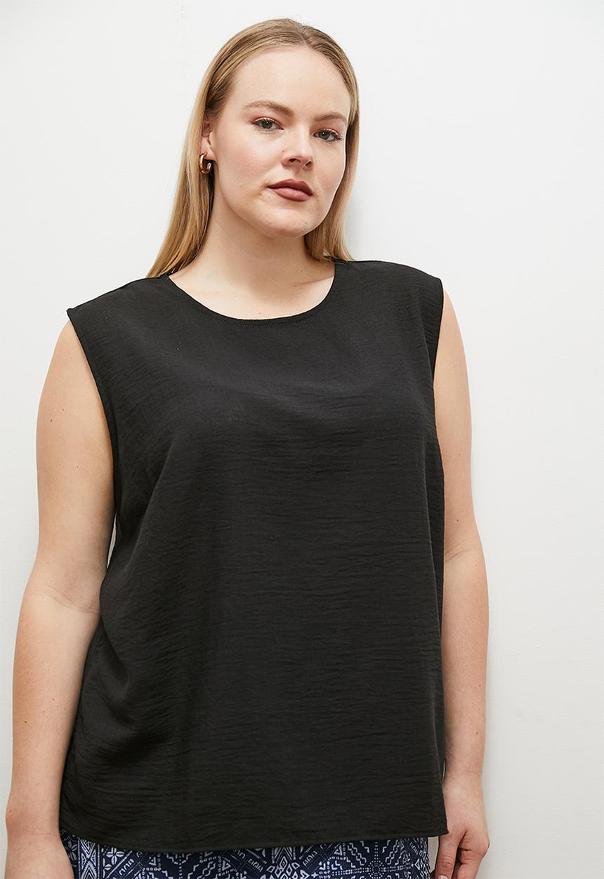 edit - Basic woven shell - black