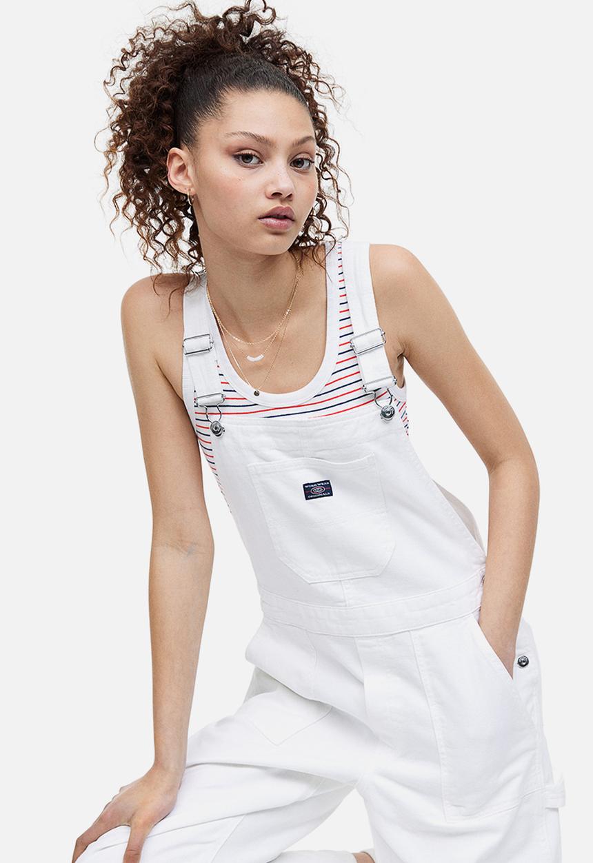 H&M - Denim dungarees - white