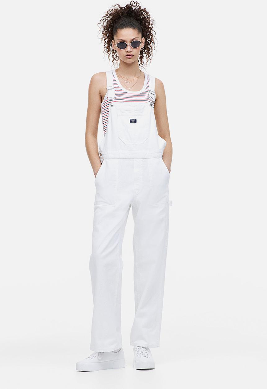 H&M - Denim dungarees - white
