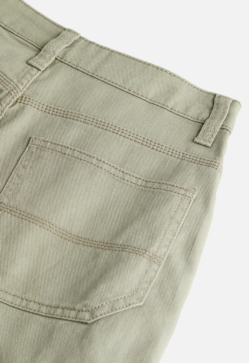 H&M - High-waisted cargo shorts - light khaki green