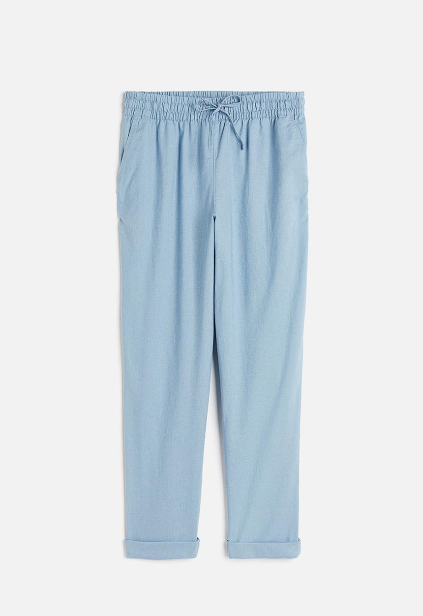 H&M - Linen joggers - light blue