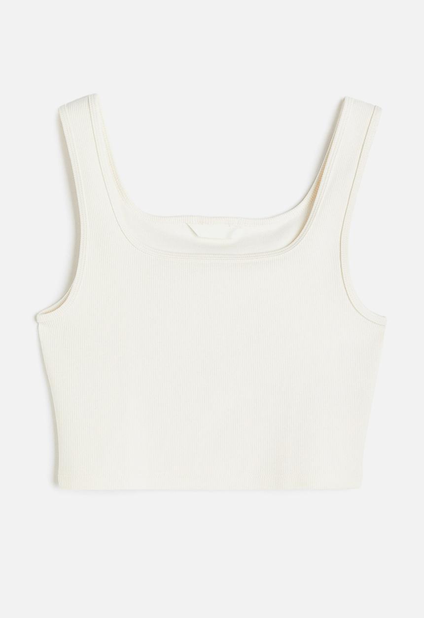 H&M - Cropped vest top - white