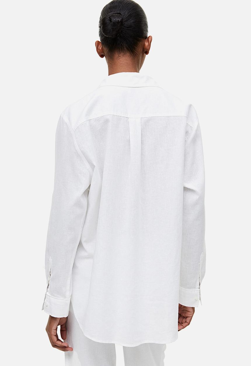 H&M - Linen-blend shirt - white