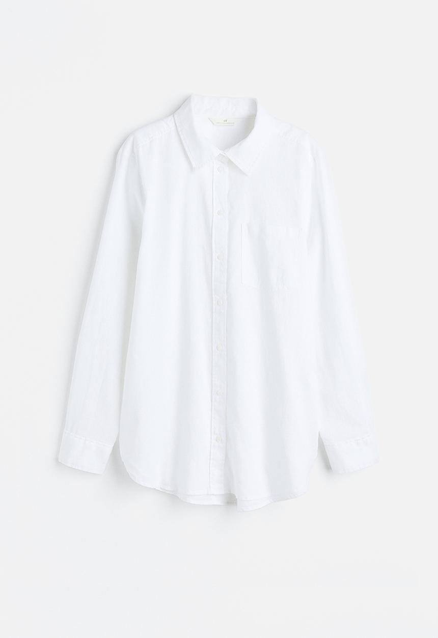 H&M - Linen-blend shirt - white