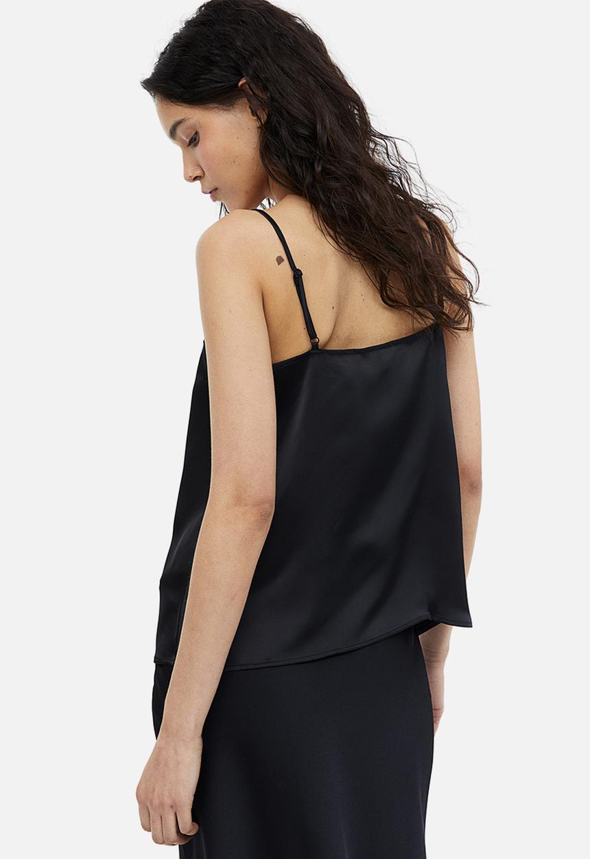 H&M - Lace-detail cami top - black