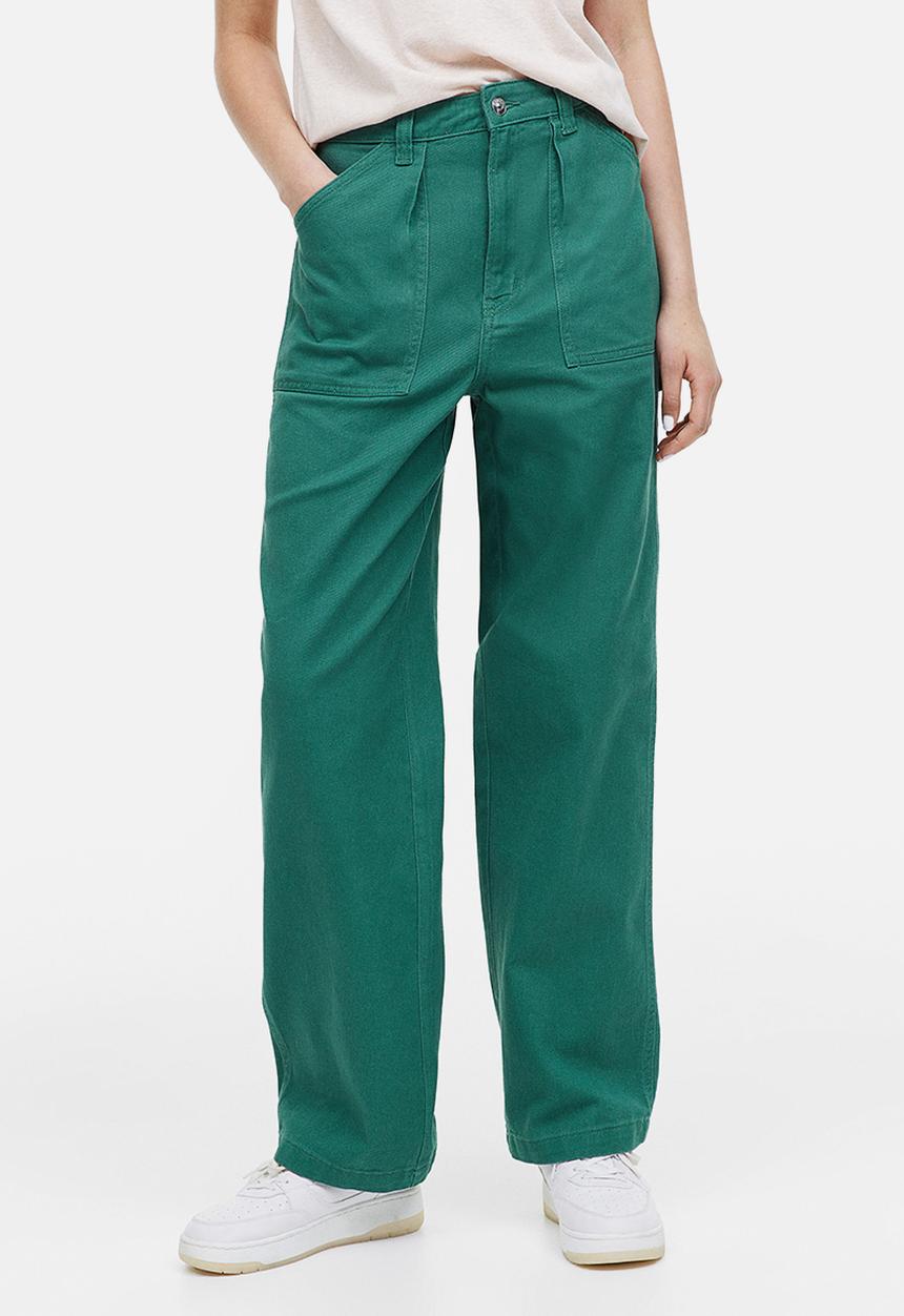 H&M - Twill cargo trousers - green