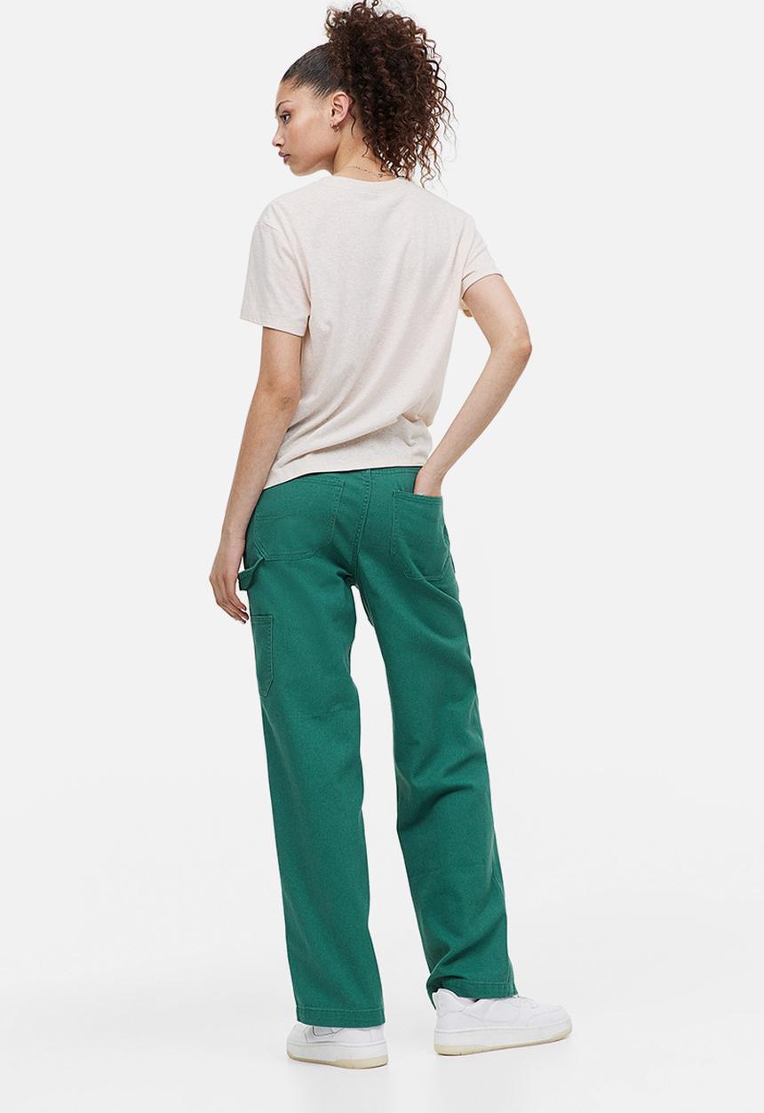 H&M - Twill cargo trousers - green