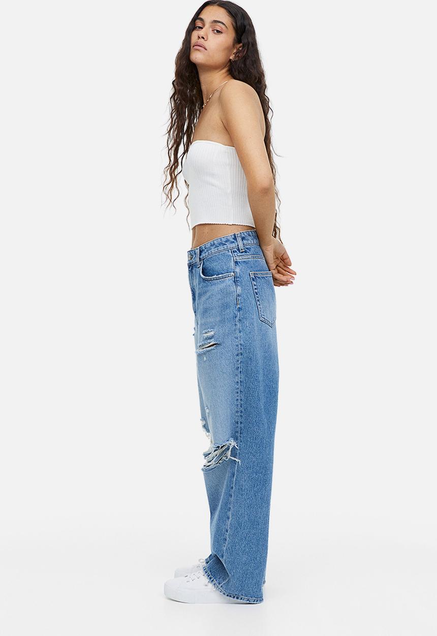 H&M - Rib-knit bandeau top - white