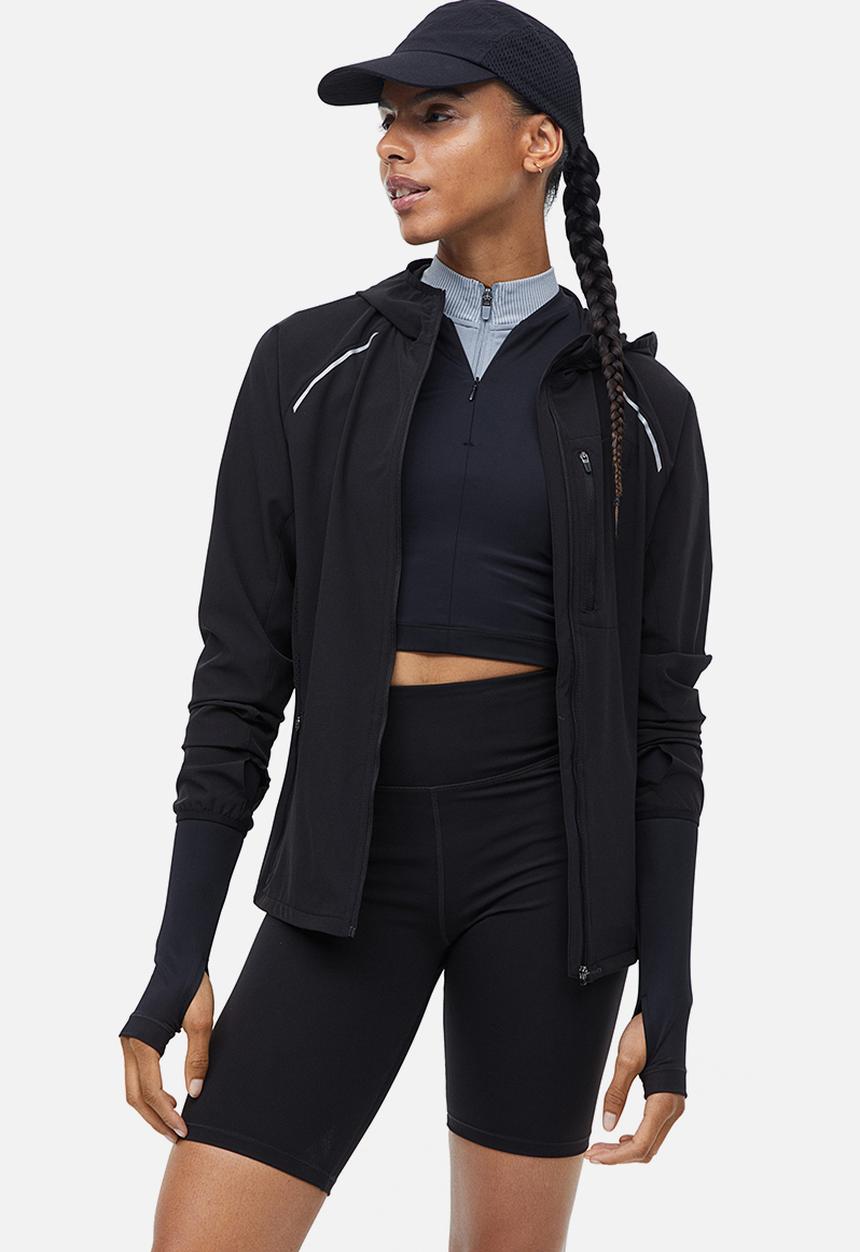 H&M - Drymove™ hooded running jacket - black