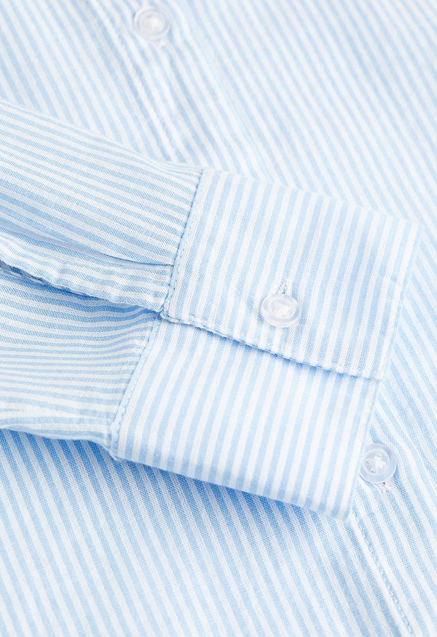 H&M - Cotton shirt - light blue/striped 