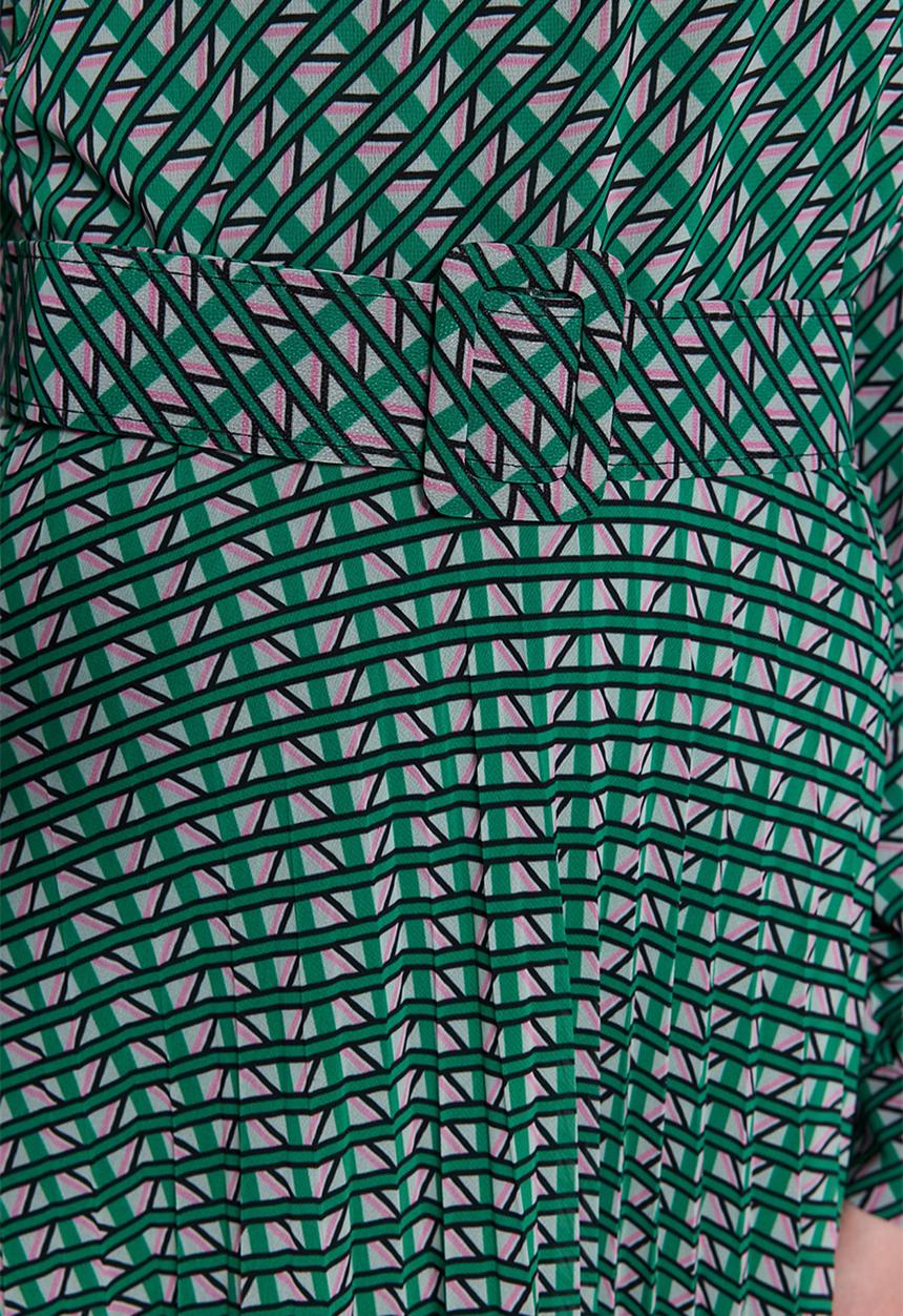 Trendyol - Modest geometric maxi dress - green