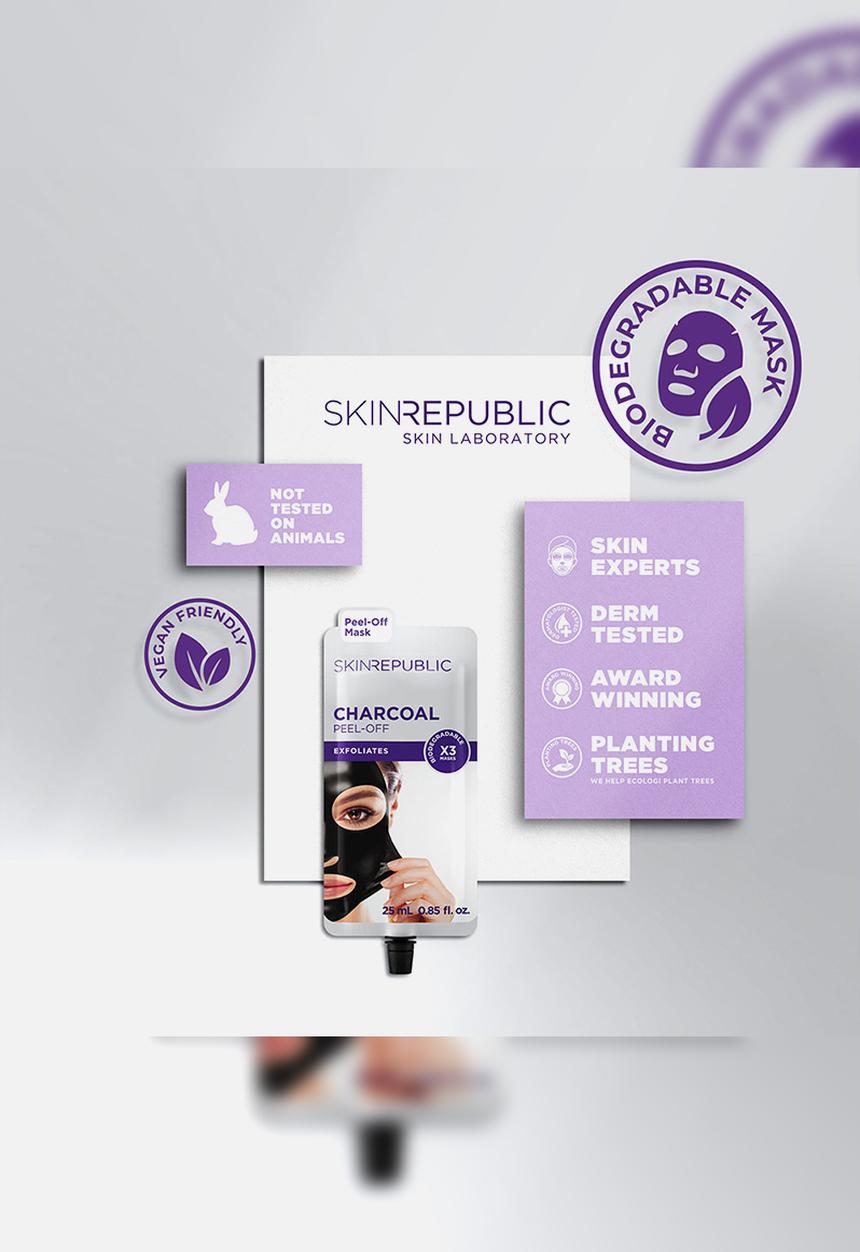 Skin Republic - Charcoal Peel-Off Face Mask (3 Masks)