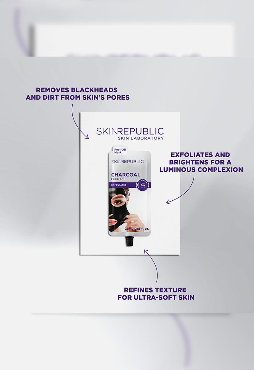 Skin Republic - Charcoal Peel-Off Face Mask (3 Masks)