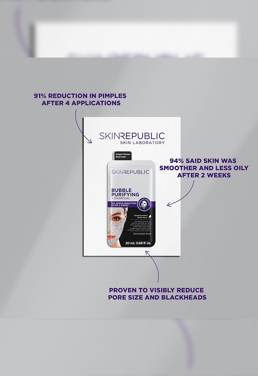 Skin Republic - Bubble Purifying + Charcoal Face Mask