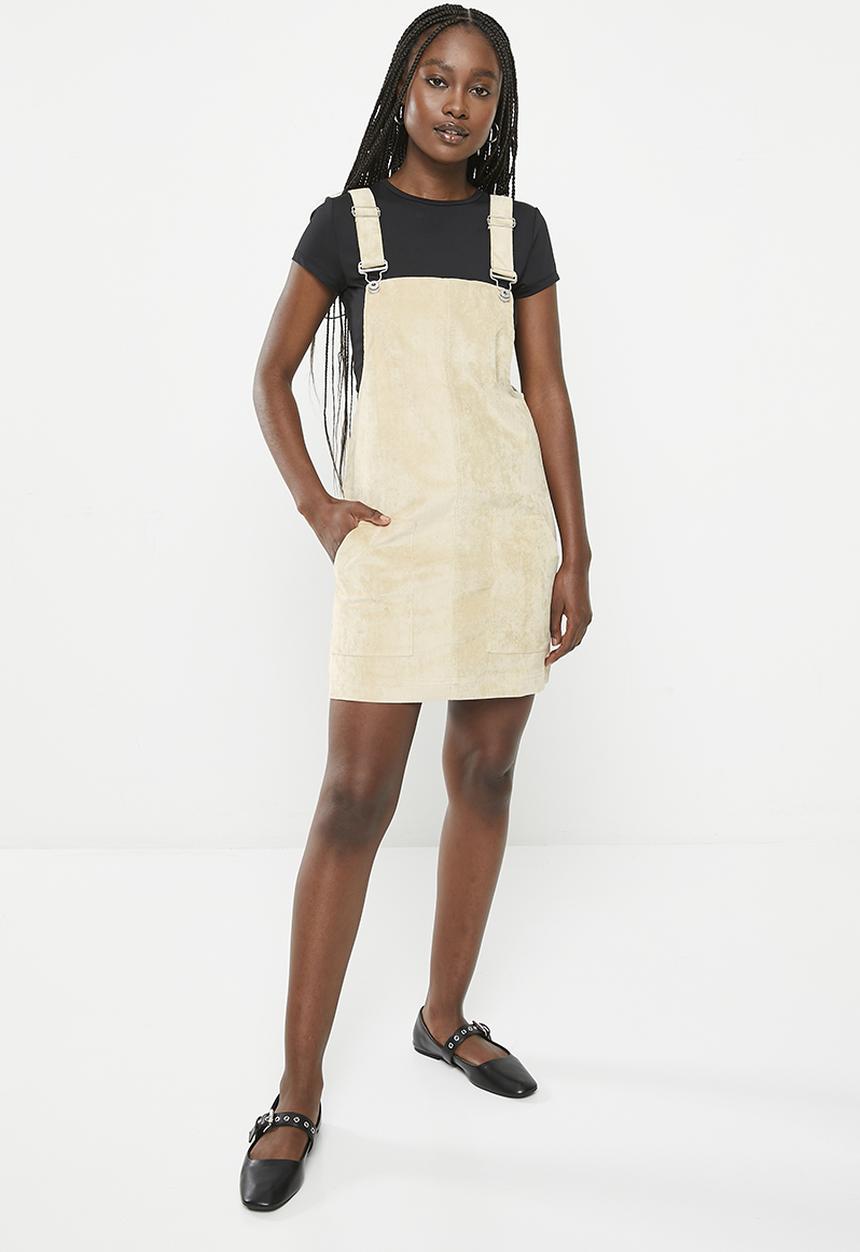 HAILYS - Corduroy dungaree dress - beige