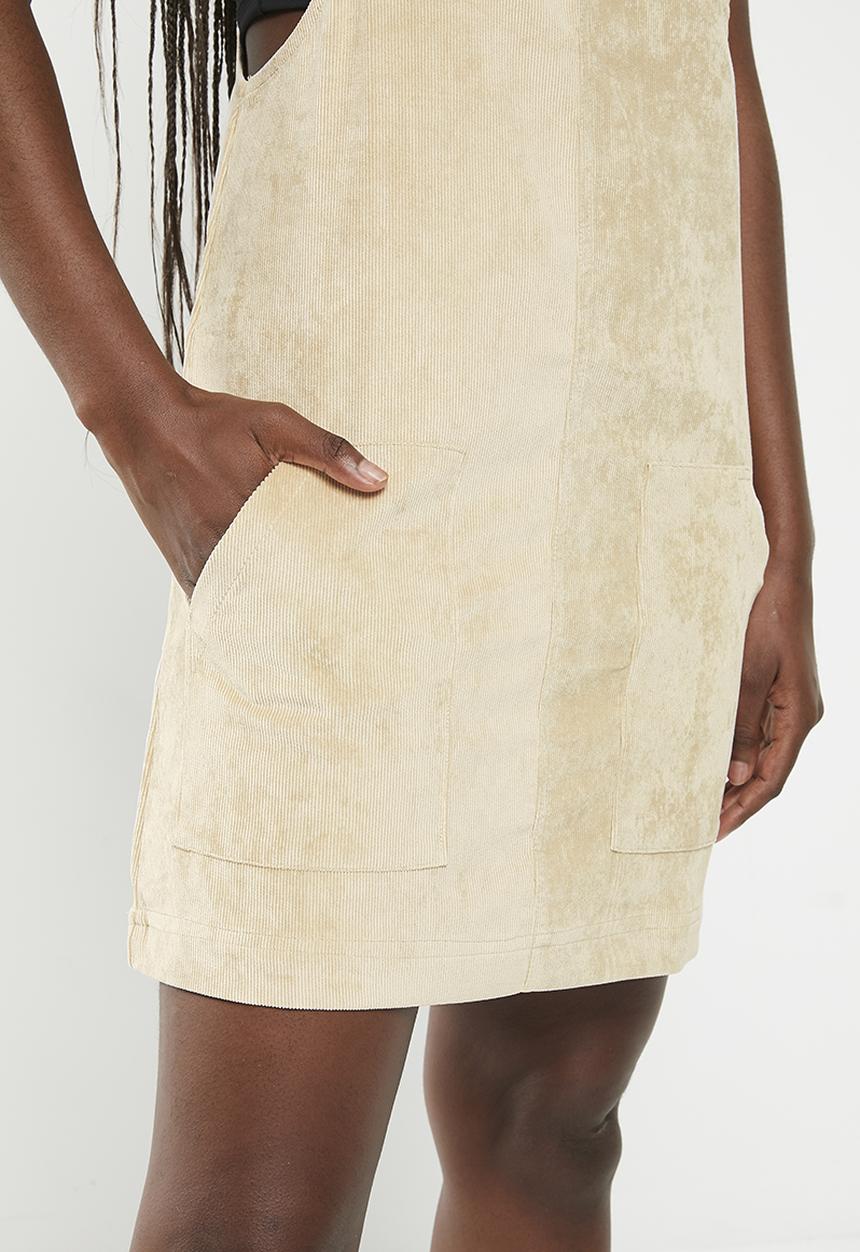 HAILYS - Corduroy dungaree dress - beige