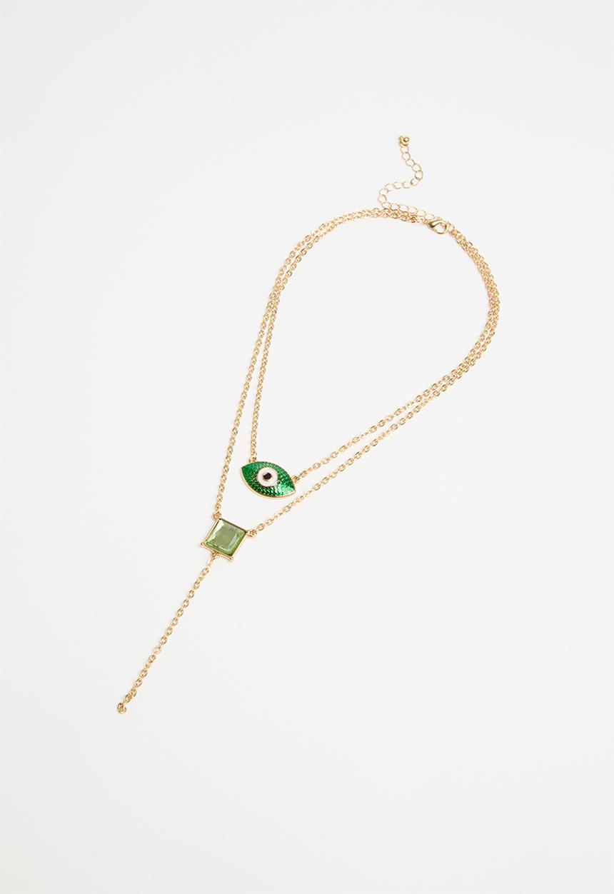 Superbalist - Rosa layered necklace - gold & green