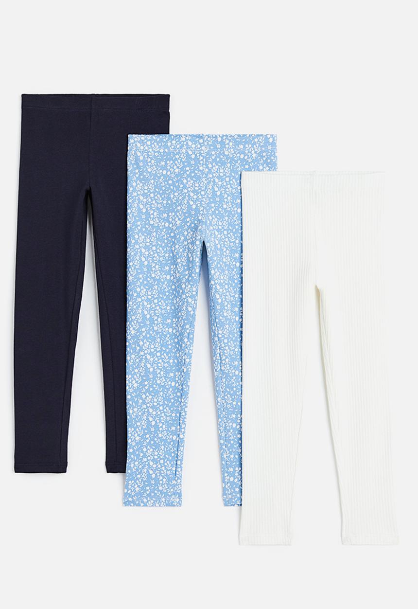H&M - 3-pack jersey leggings - light blue