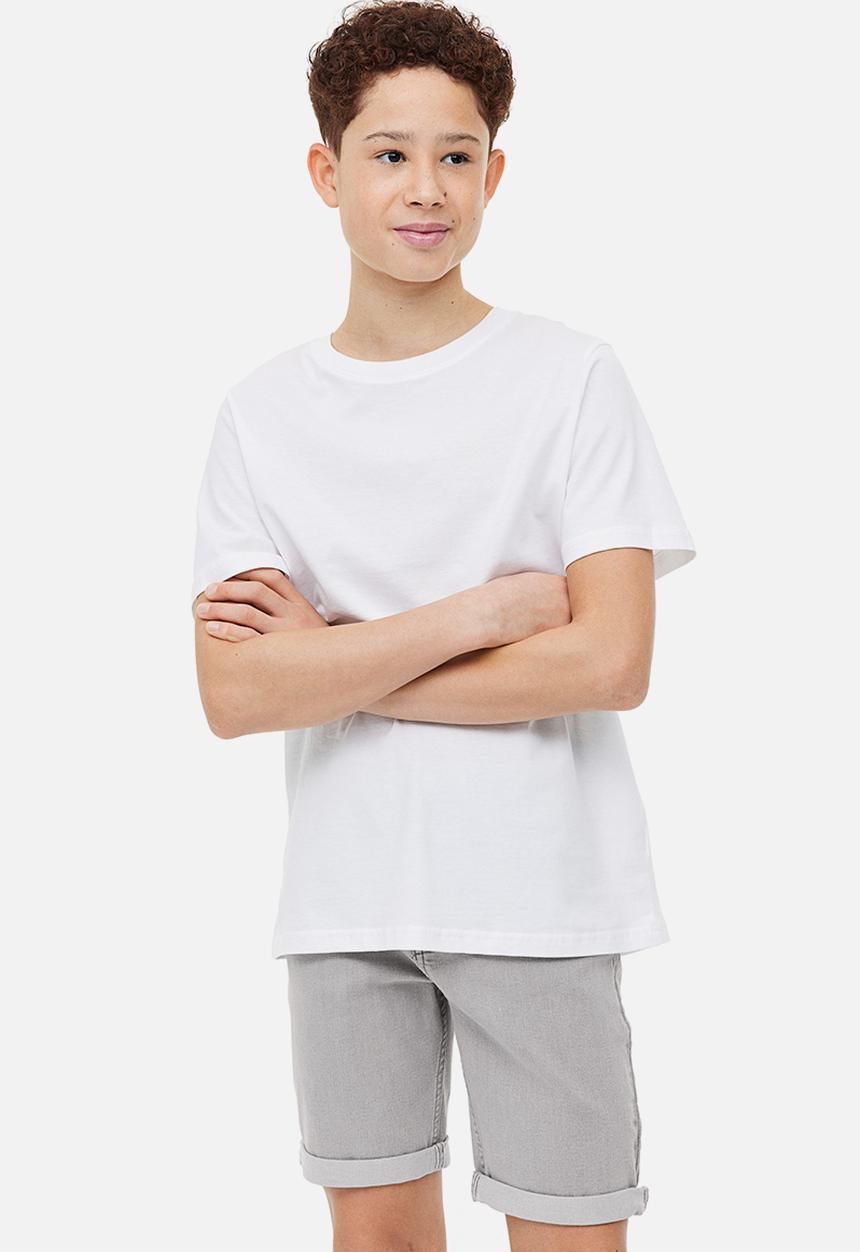 H&M - Denim shorts slim fit - grey