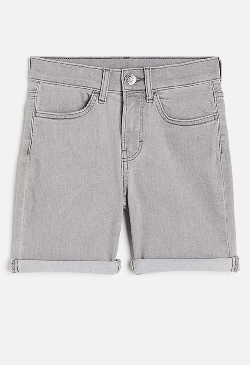 H&M - Denim shorts slim fit - grey