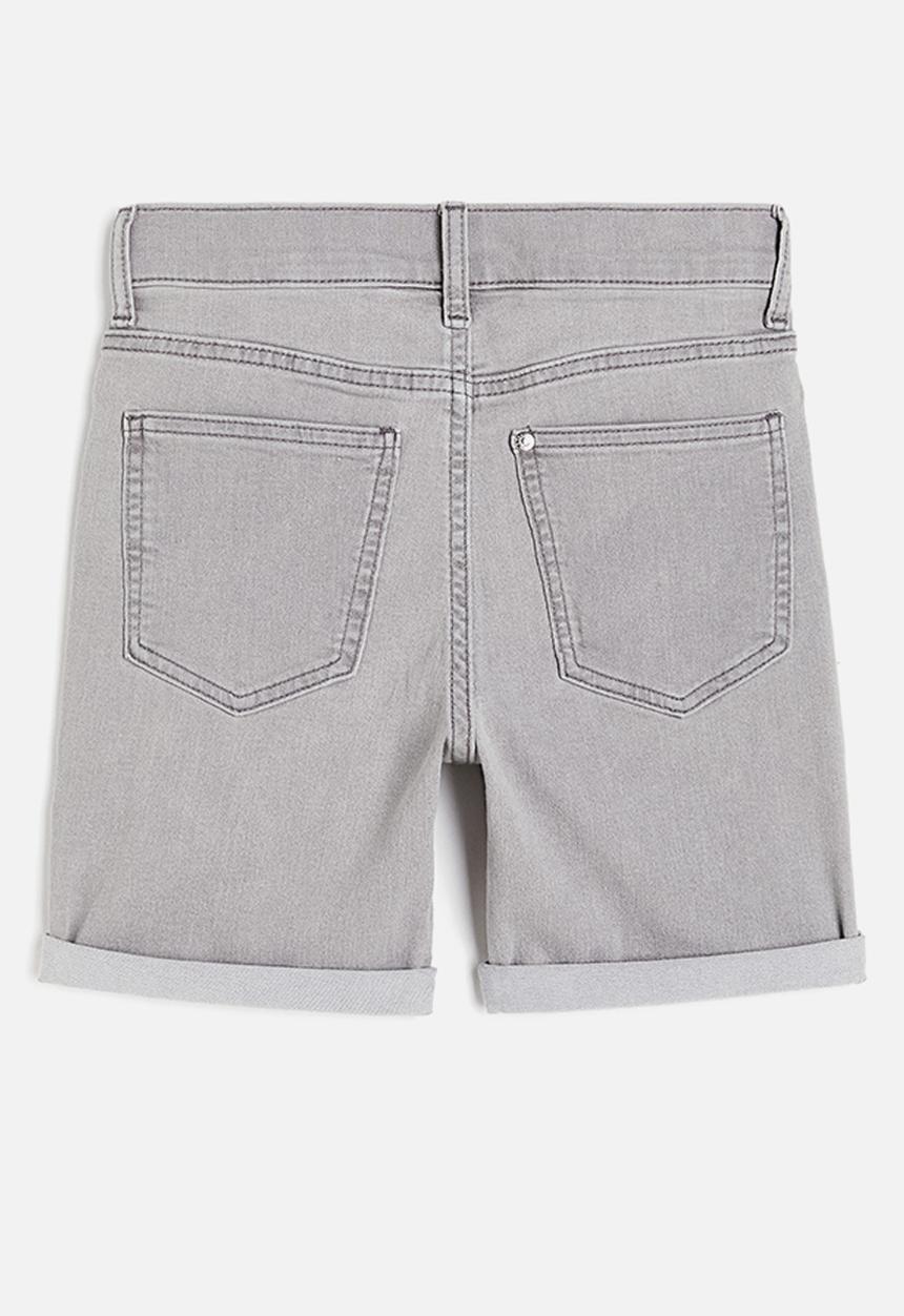 H&M - Denim shorts slim fit - grey