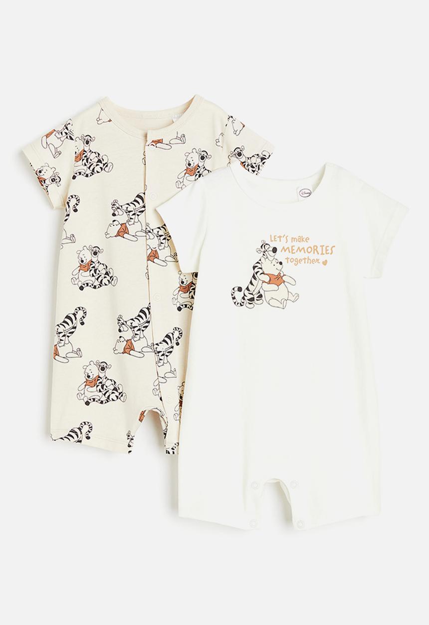 H&M - 2-pack printed pyjamas - beige