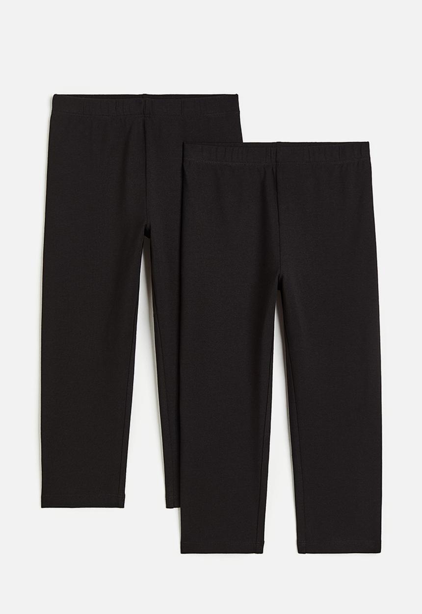 H&M - 2-pack 3/4-length leggings - black