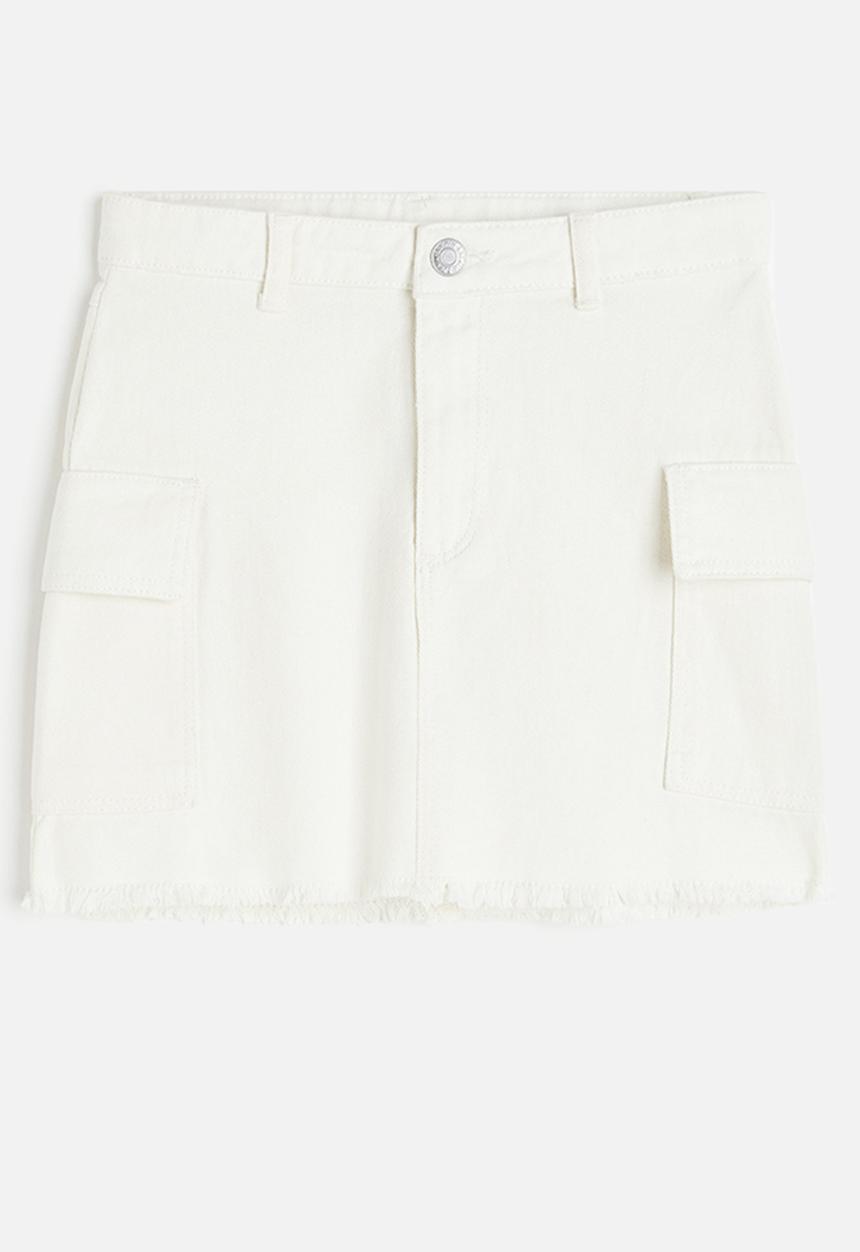 H&M - Twill cargo skirt - white