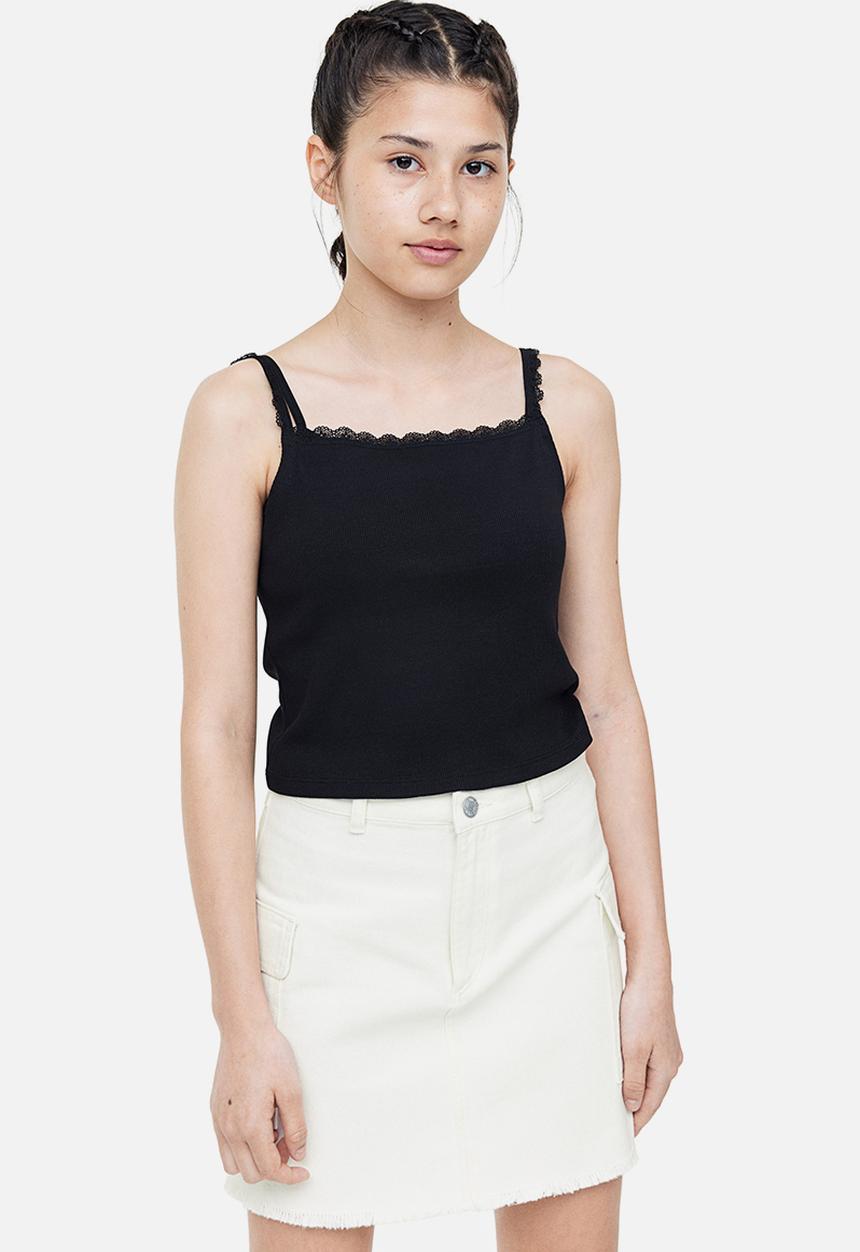 H&M - Twill cargo skirt - white