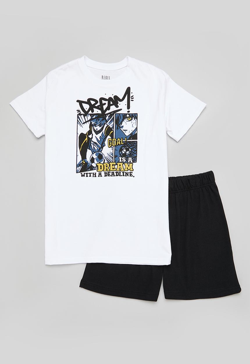 Rebel Republic - Summer pj set - white & black