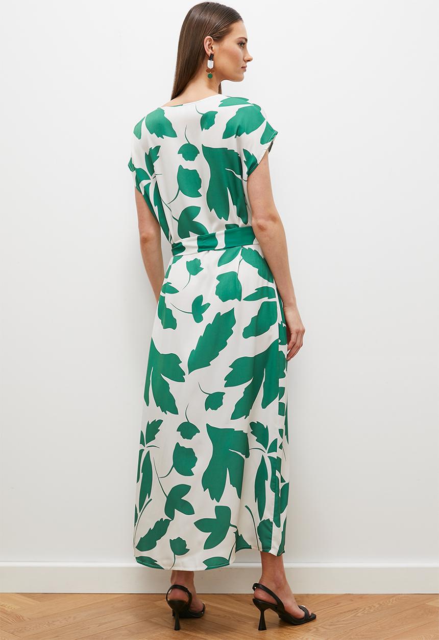 edit - Maxi tunic with slit - teal spring