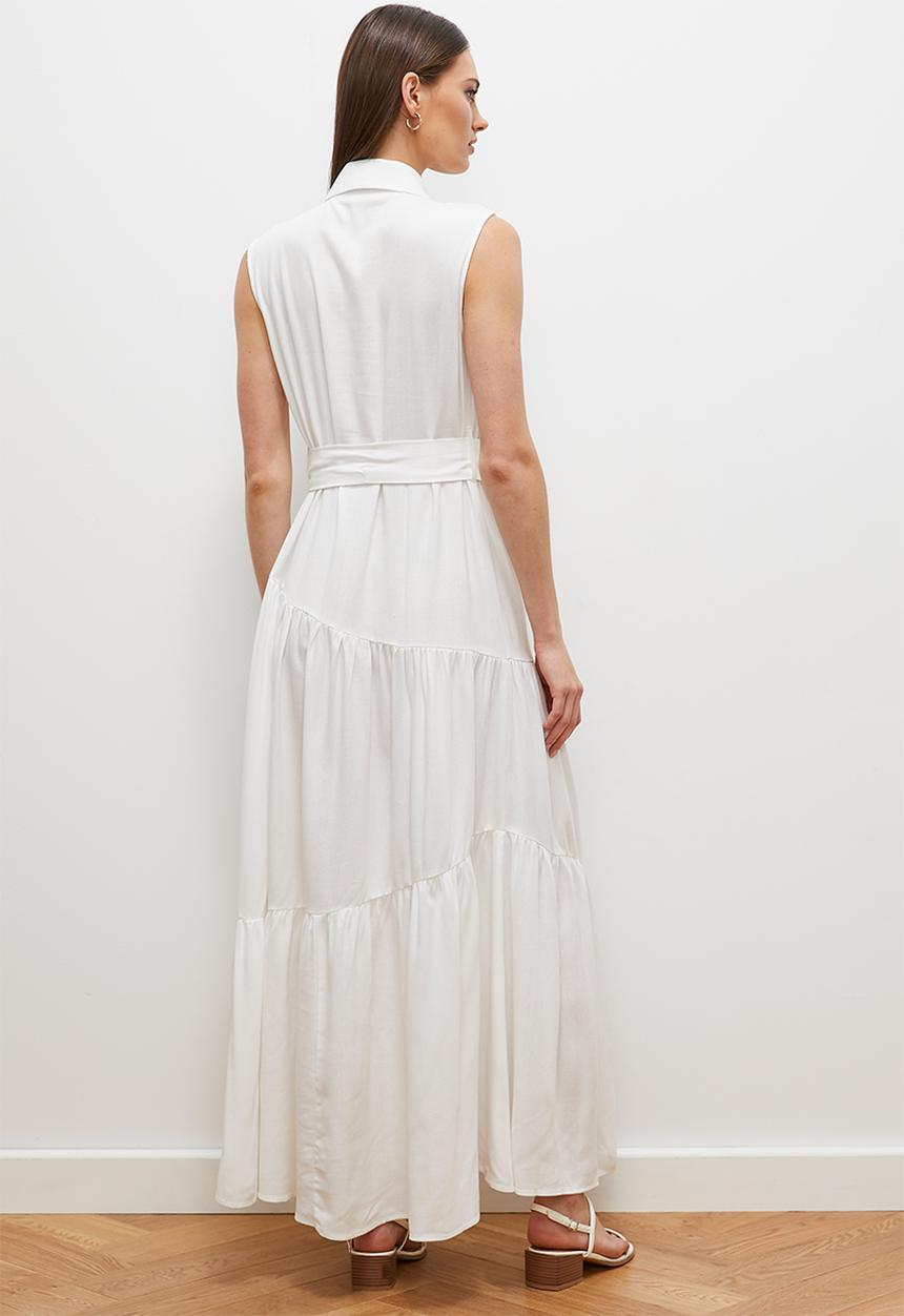 edit - Shirt dress with buckle detail - ivory
