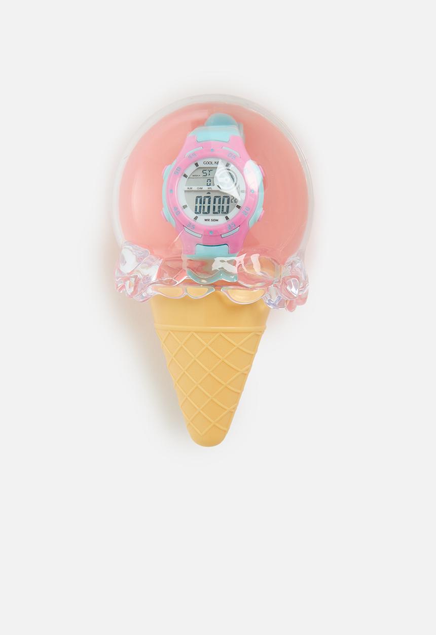 Cool Kids - Soda mid-size digital 50m watch - pink & aqua